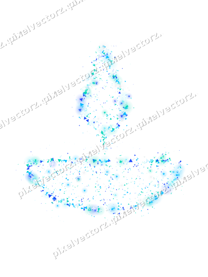 Seamless glitter diya lamp in cyan on a transparent background