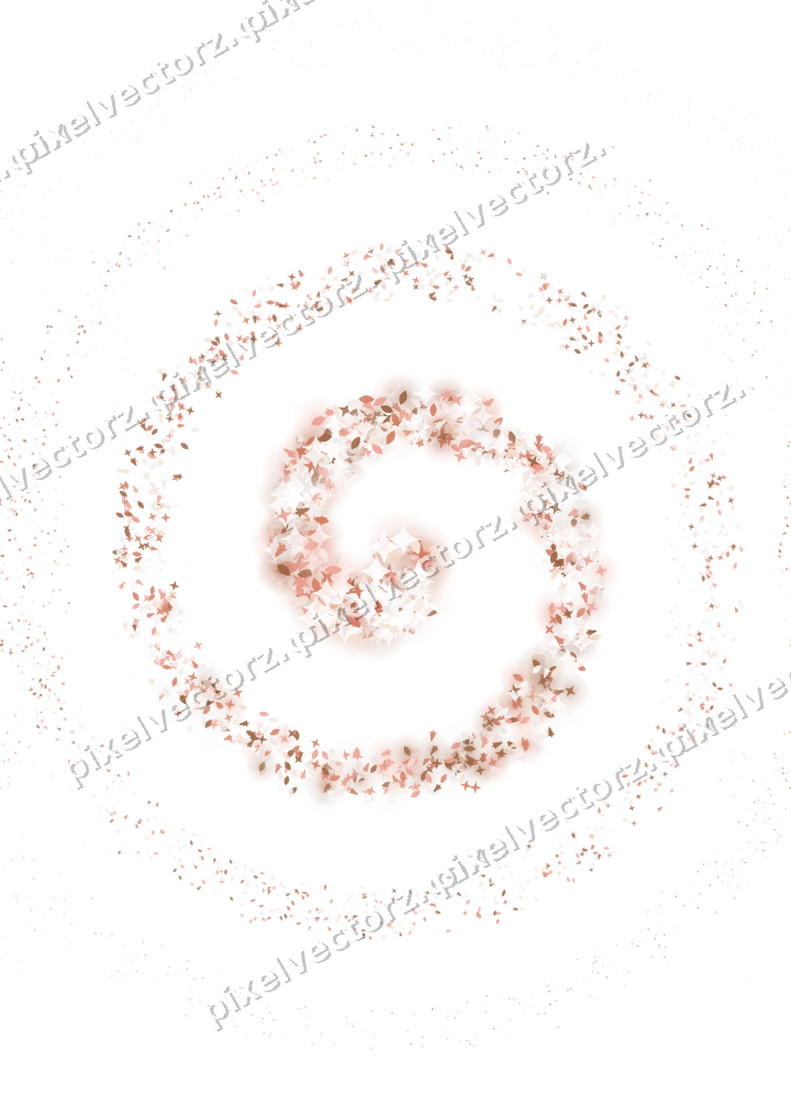 Seamless glitter spiral in orange and red on a transparent background