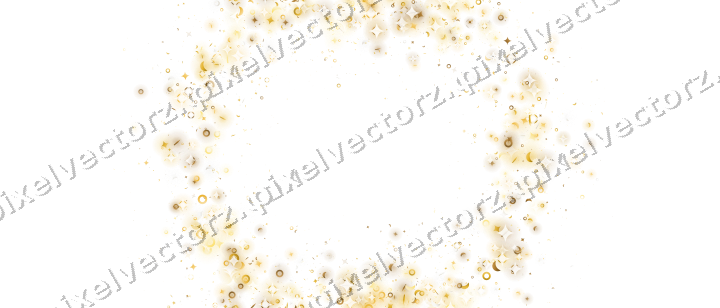 Seamless glitter wreath on a transparent background