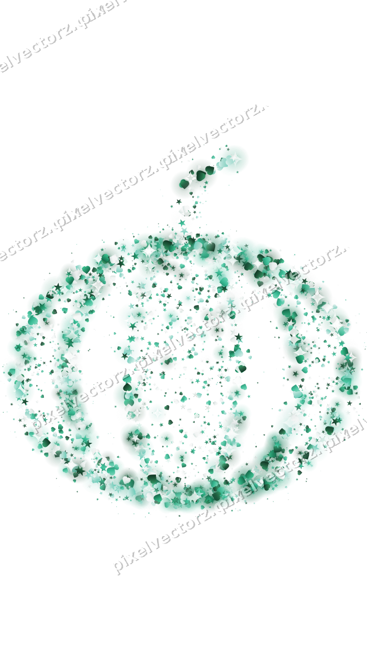 Seamless glitter pumpkin on a transparent background