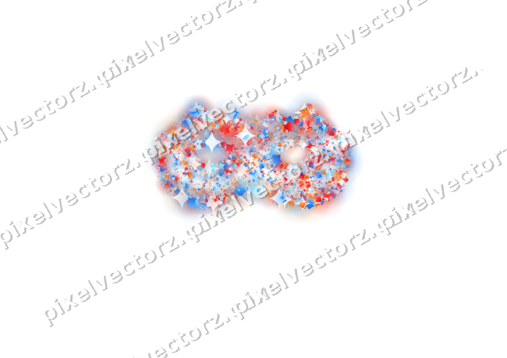 Seamless glitter carnival mask in blue on a transparent background
