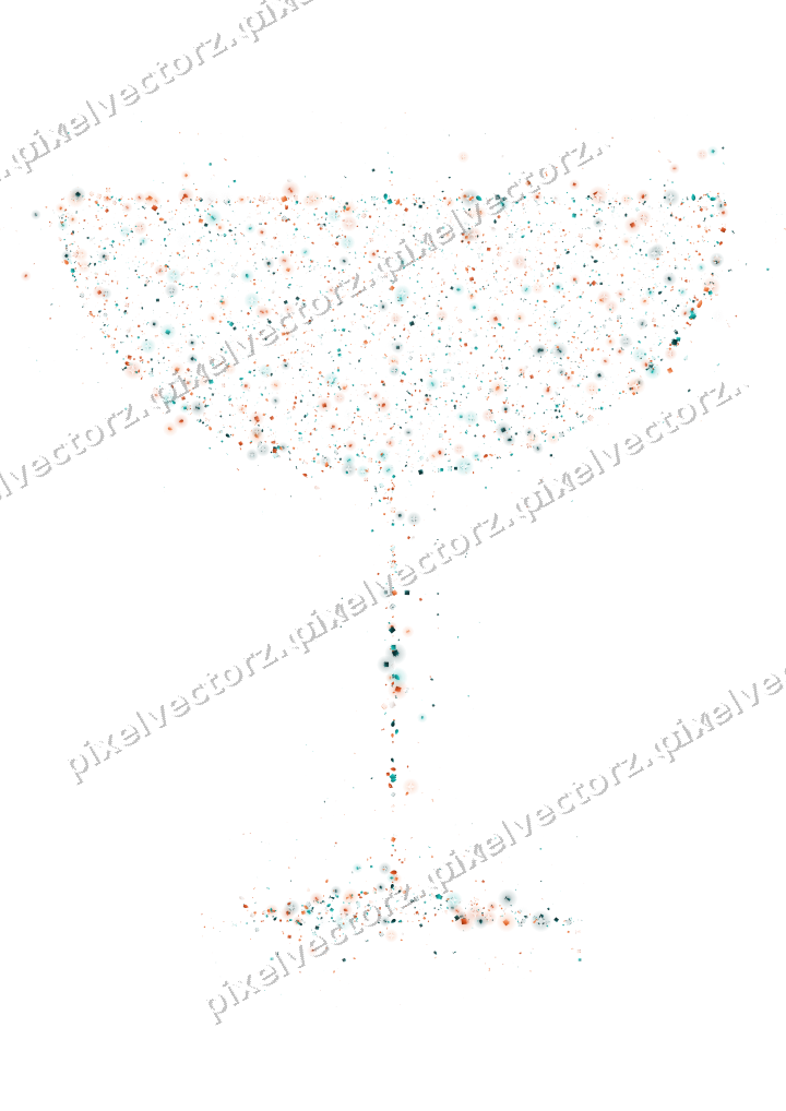 Seamless glitter champagne coupe in orange on a transparent background