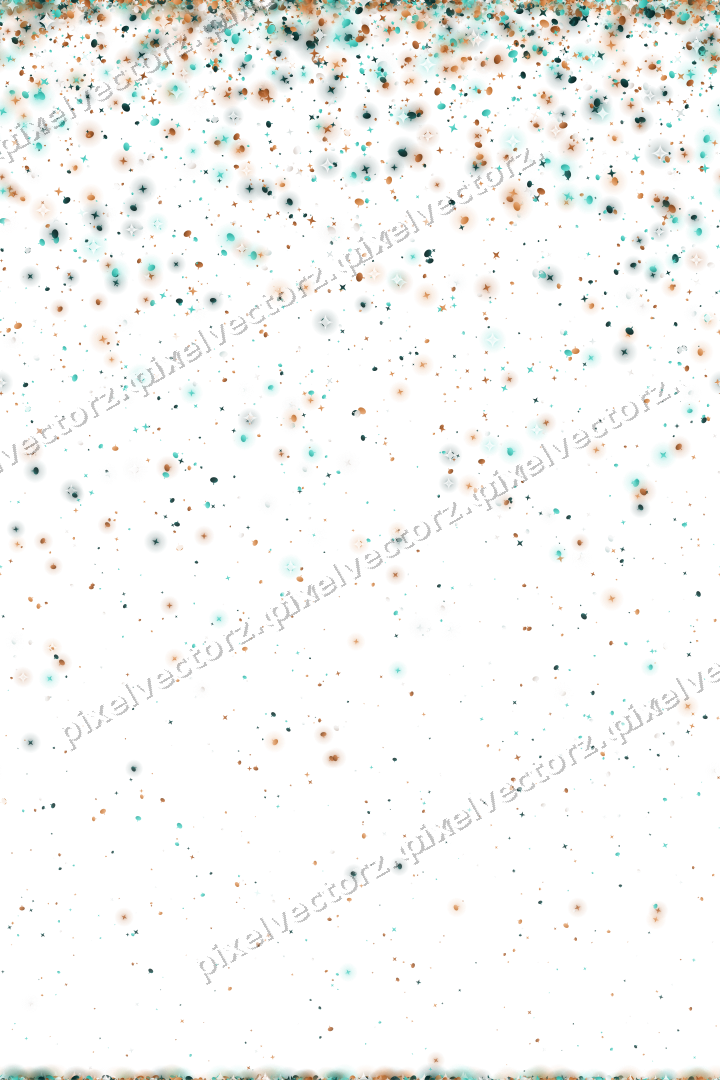 Seamless falling glitter in orange on a transparent background