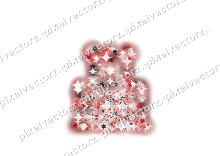 Seamless glitter birthday cake in red on a transparent background