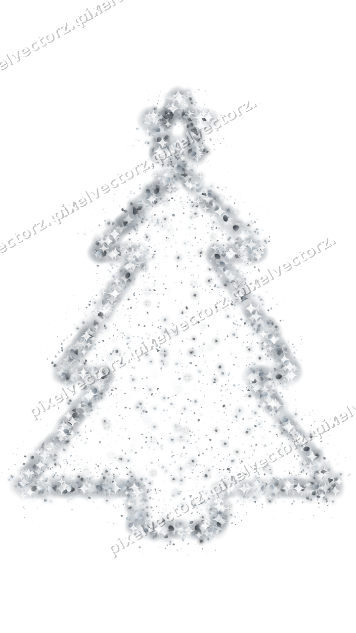 Seamless glitter christmas tree on a transparent background