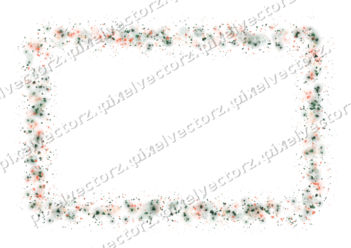 Seamless glitter frame of bells and leaves on a transparent background