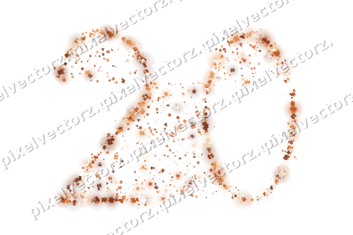 Seamless glitter number 20 on a transparent background