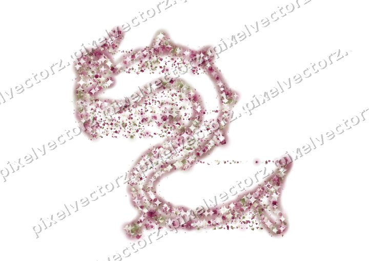 Seamless glitter dragon in dark pink on a transparent background
