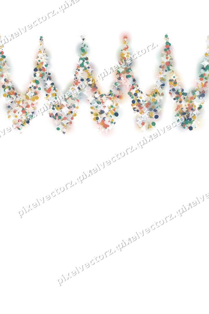 Seamless glitter garland of balloons on a transparent background