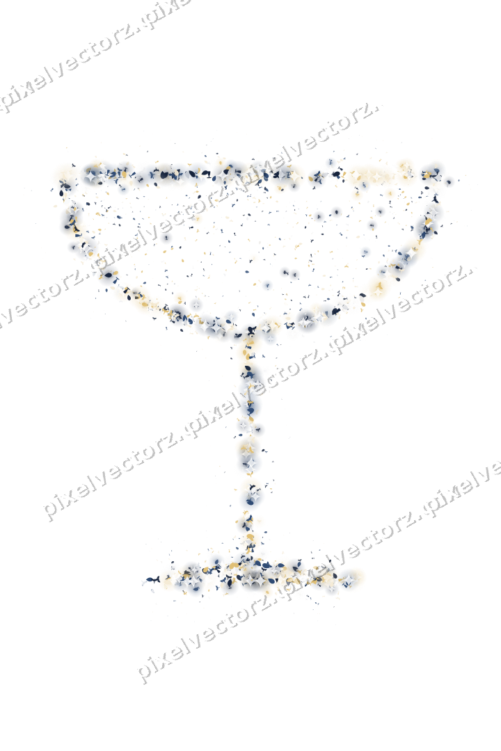Seamless glitter champagne coupe on a transparent background