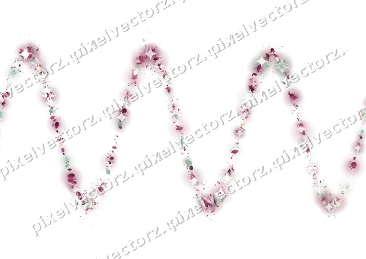 Seamless glitter wave of droplets and eggs on a transparent background
