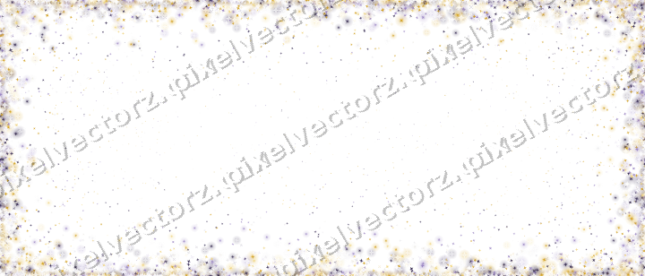 Seamless glitter border of stars in amber on a transparent background
