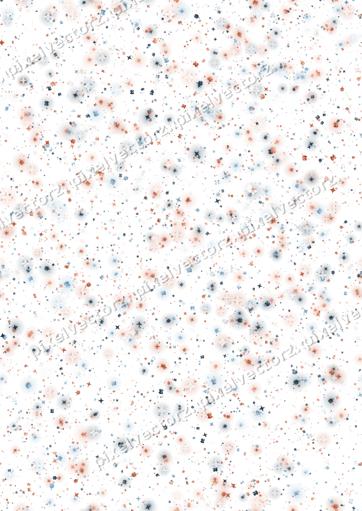 Seamless glitter scatter in orange on a transparent background