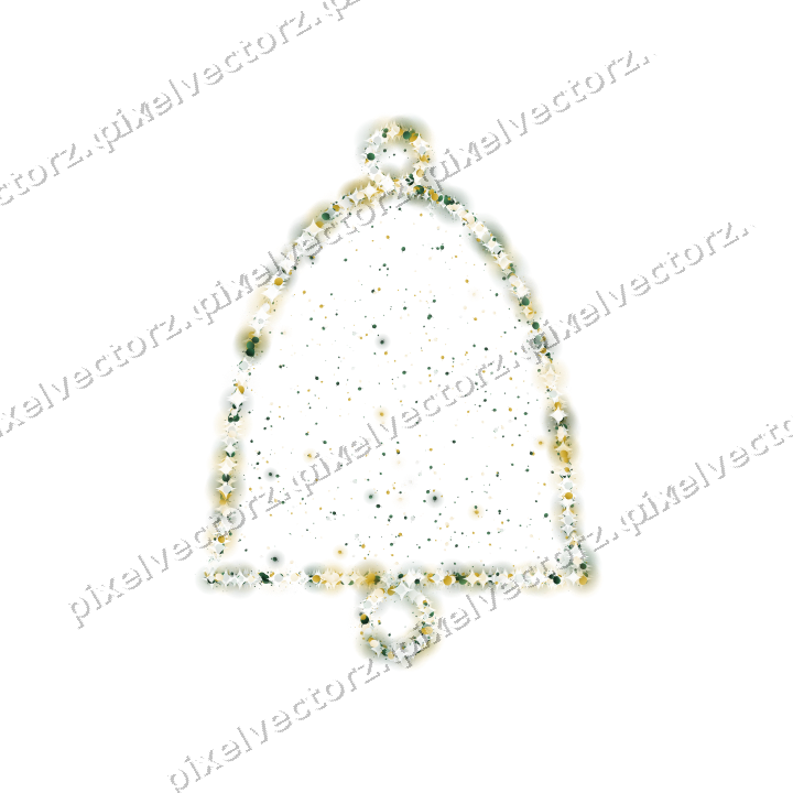 Seamless glitter bell of balloons on a transparent background
