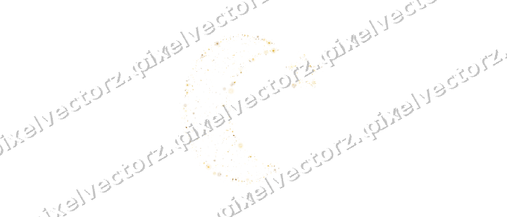 Seamless glitter crescent moon on a transparent background