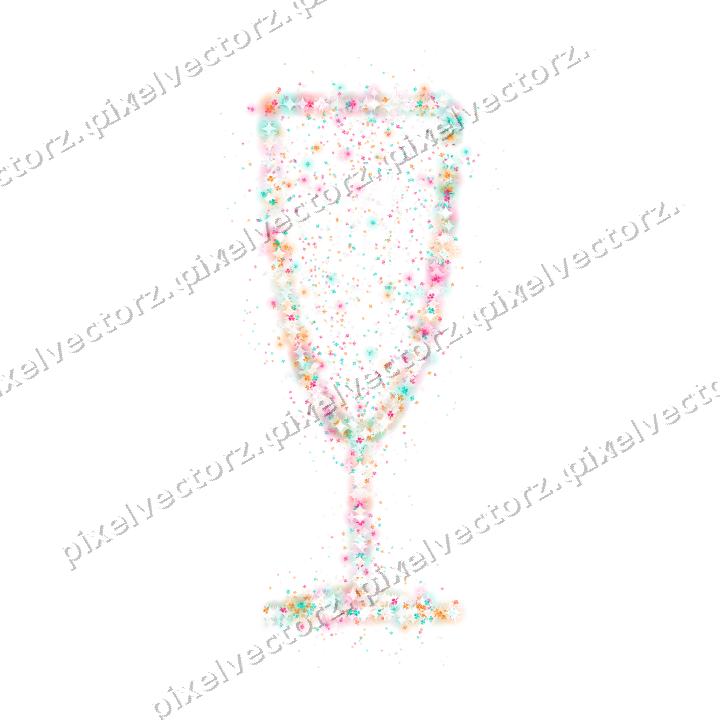 Seamless glitter champagne flute in pink on a transparent background