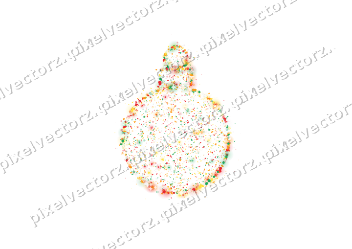 Seamless glitter bauble in red and orange on a transparent background