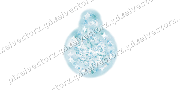 Seamless glitter bauble in cyan on a transparent background