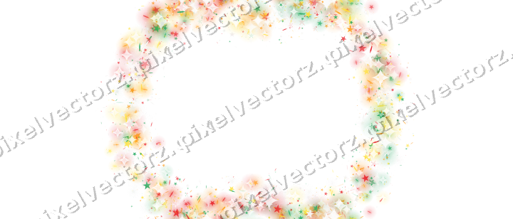 Seamless glitter wreath in red and orange on a transparent background