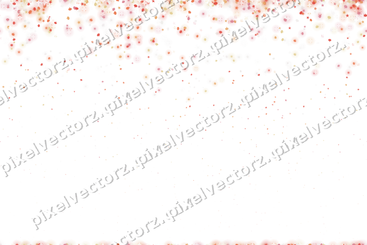 Seamless falling glitter in red and orange on a transparent background