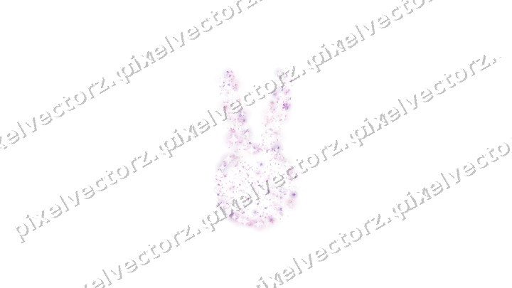 Seamless glitter easter bunny in magenta on a transparent background
