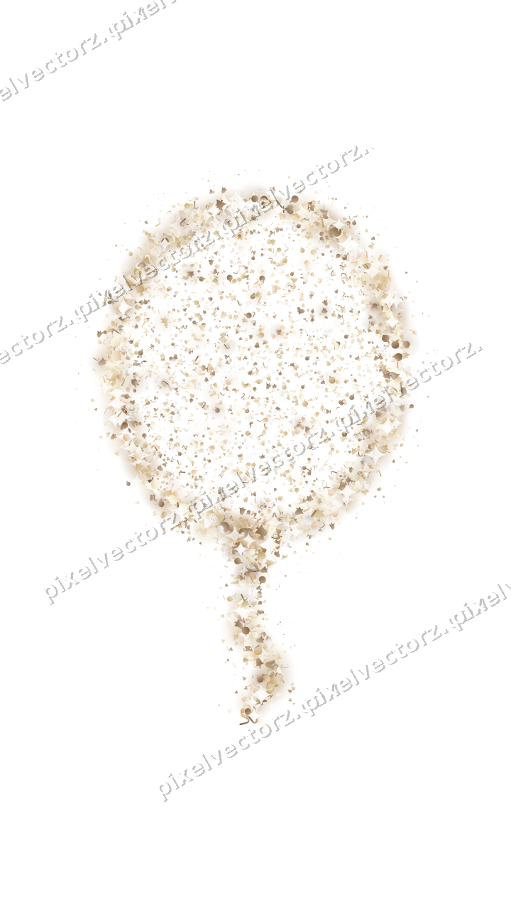 Seamless glitter balloon in amber on a transparent background