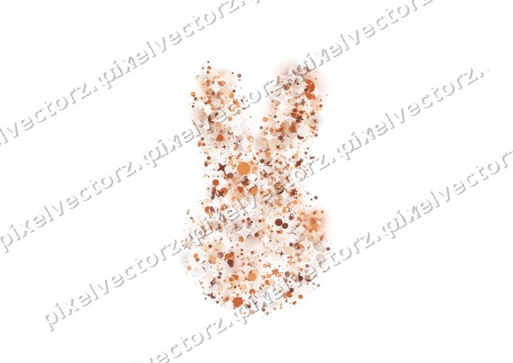 Seamless glitter easter bunny on a transparent background