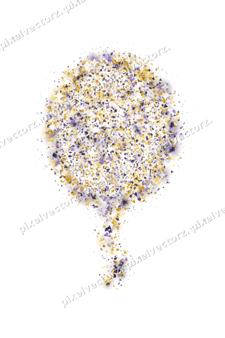 Seamless glitter balloon of stars and eggs on a transparent background