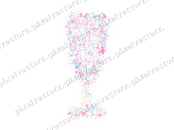 Seamless glitter champagne flute in pink on a transparent background