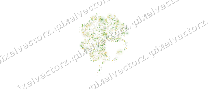 Seamless glitter four leaf clover in lime on a transparent background