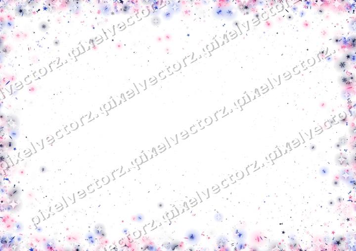 Seamless glitter vignette in pink and blue on a transparent background