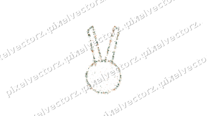 Seamless glitter easter bunny on a transparent background