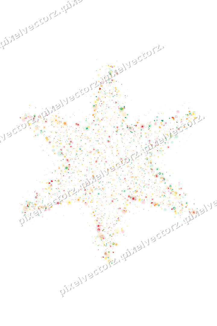 Seamless glitter star of bells and eggs on a transparent background