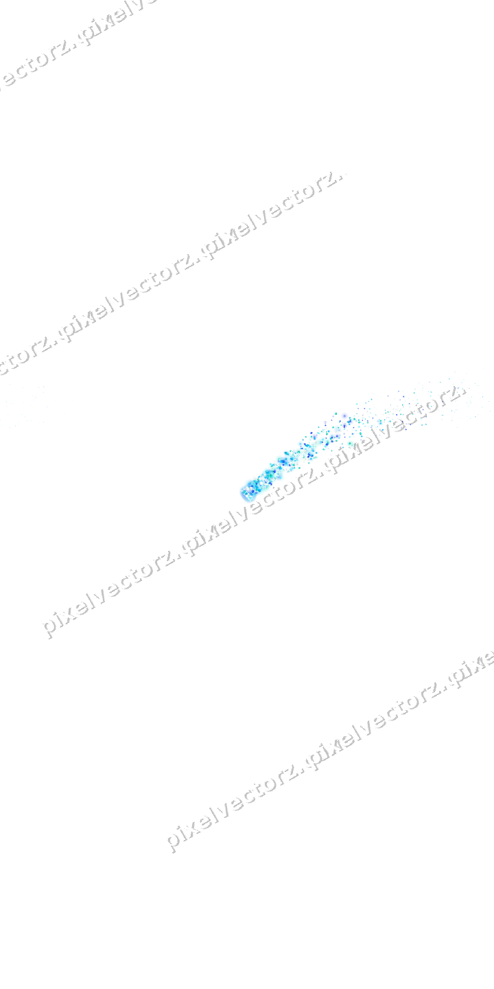 Seamless star trail in cyan and teal on a transparent background