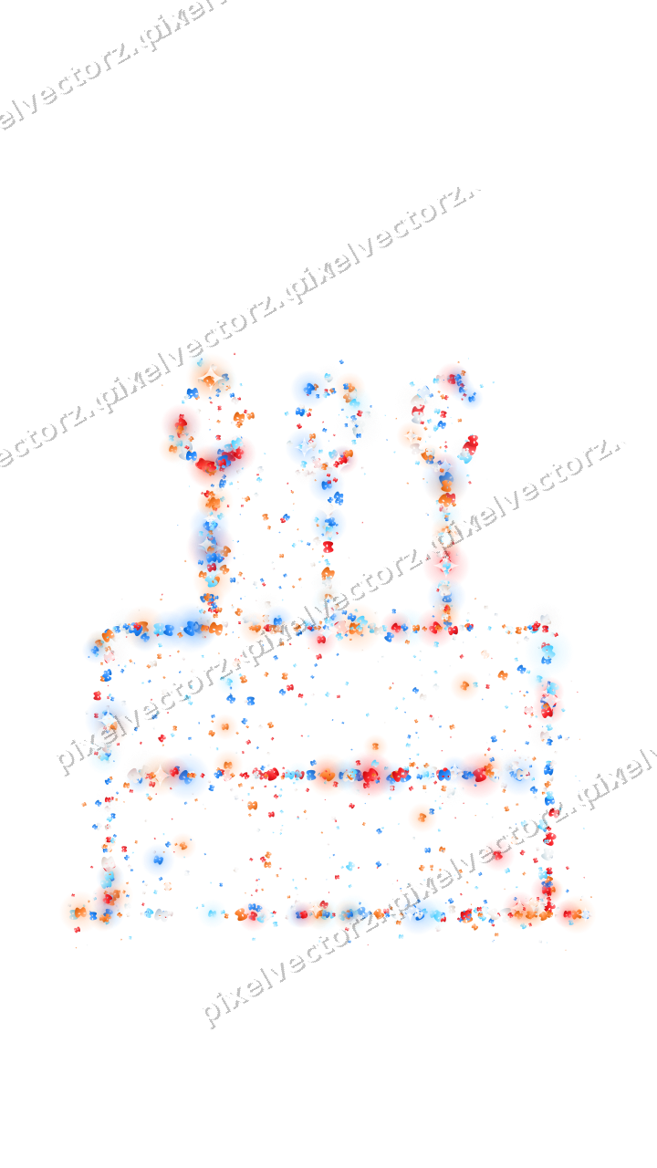 Seamless glitter birthday cake of masks on a transparent background