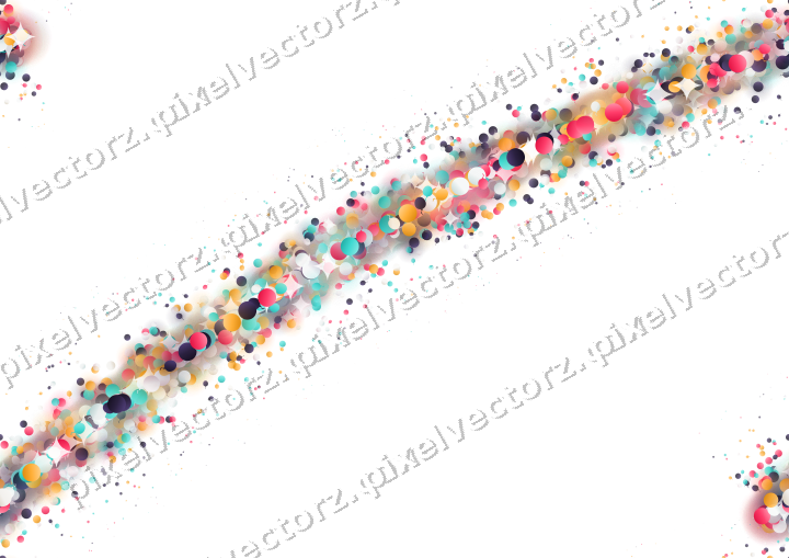 Seamless glitter arc of balloons and dots on a transparent background