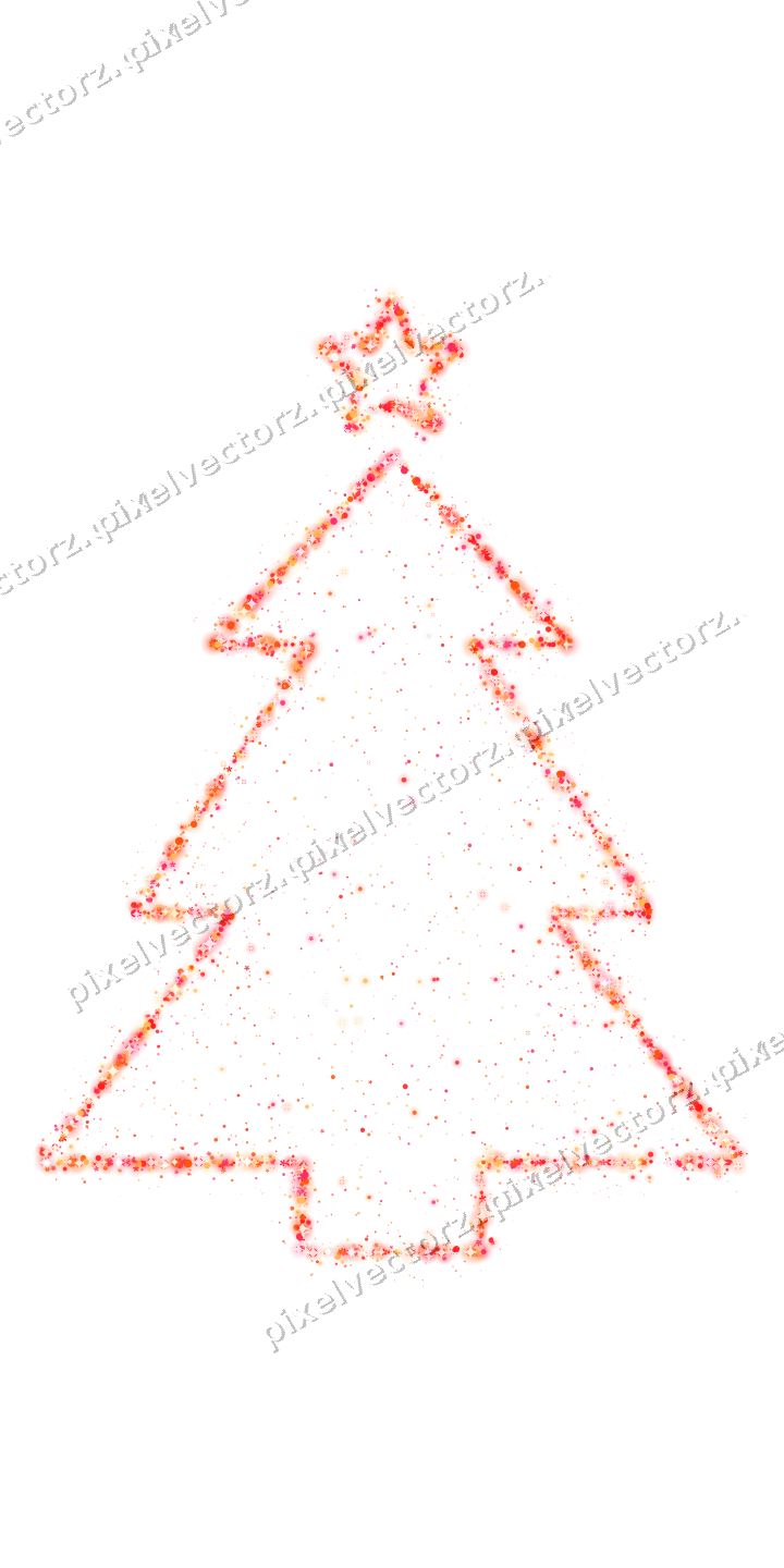 Seamless glitter christmas tree in red on a transparent background
