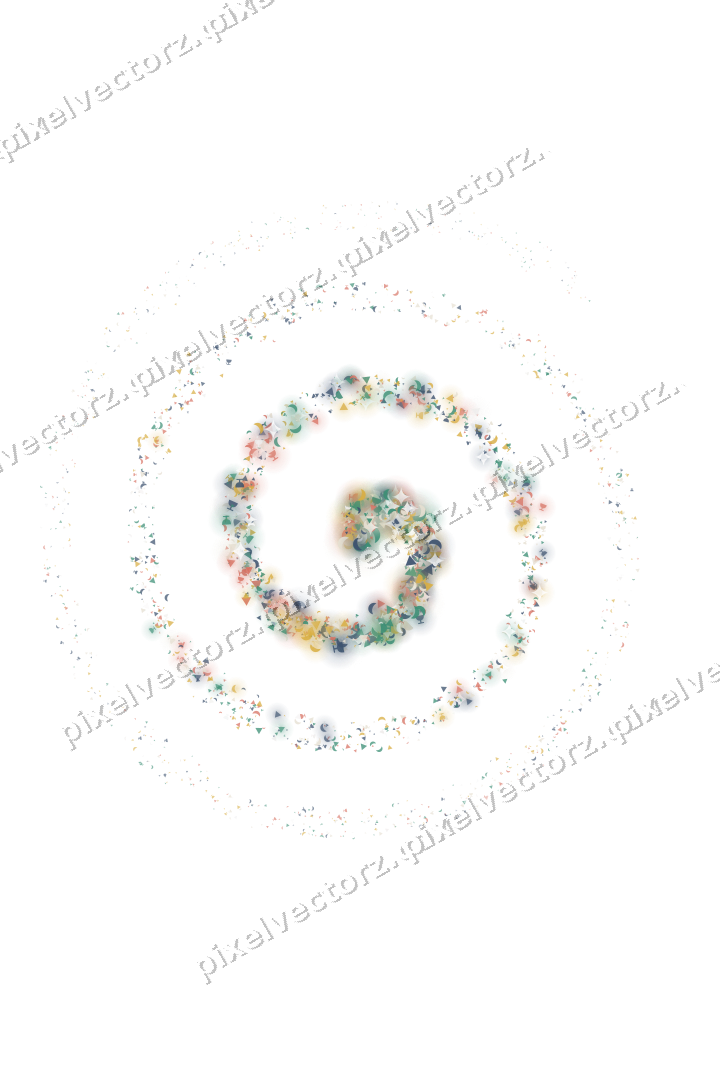 Seamless glitter spiral in amber and green on a transparent background