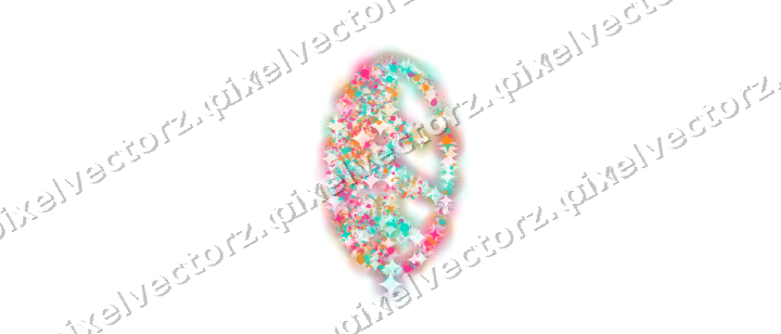 Seamless glitter leaf in pink and orange on a transparent background