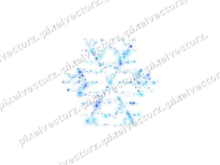 Seamless glitter snowflake of stars on a transparent background
