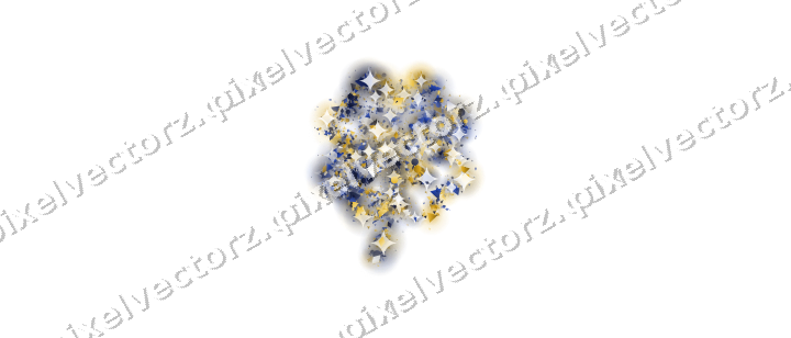 Seamless glitter clover leaf in amber on a transparent background