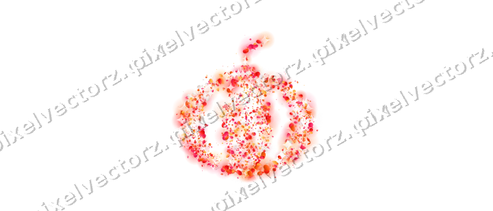 Seamless glitter pumpkin in red and orange on a transparent background