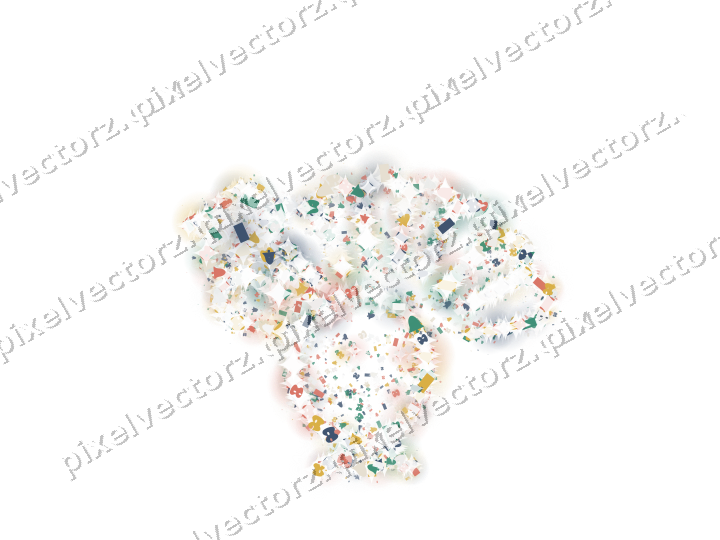 Seamless glitter turkey of bells and masks on a transparent background