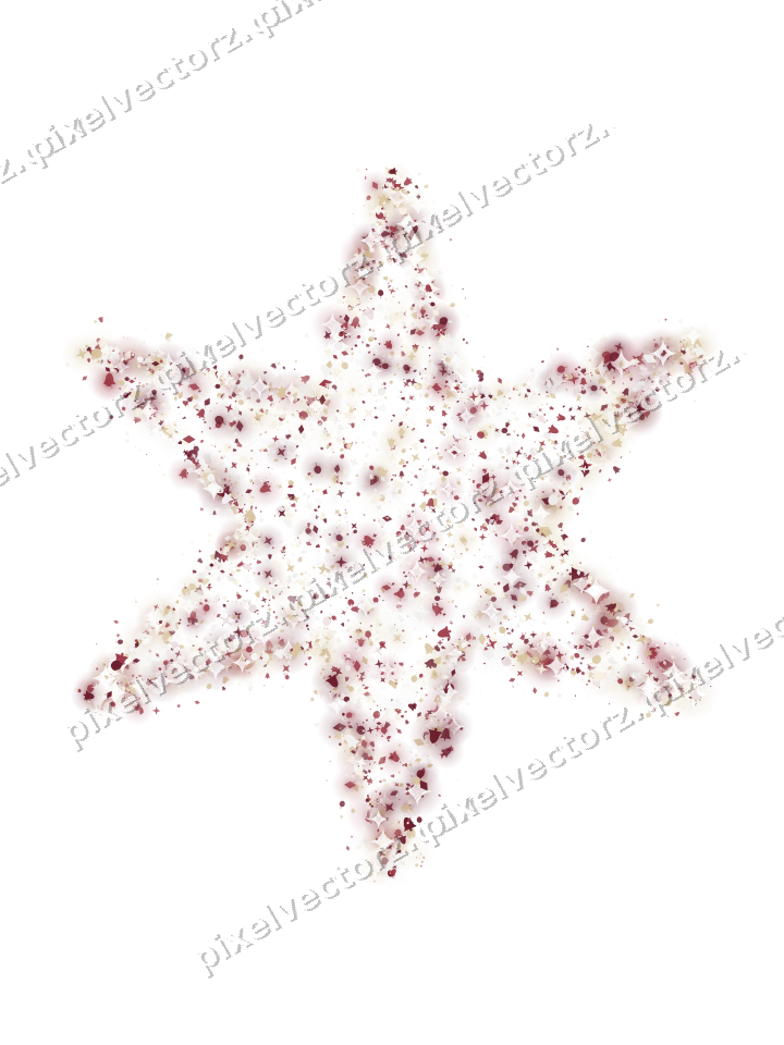Seamless glitter star of stars and bells on a transparent background