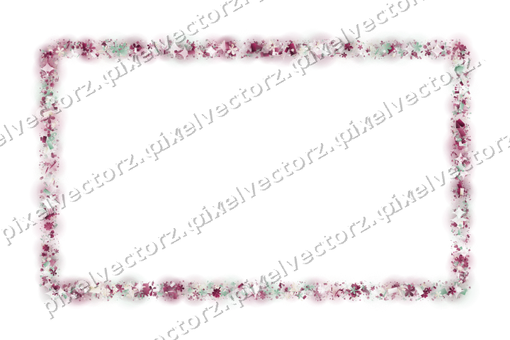 Seamless glitter frame in dark pink on a transparent background