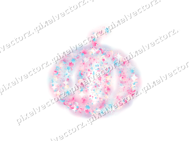 Seamless glitter pumpkin in pink and cyan on a transparent background