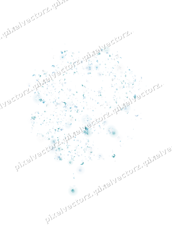 Seamless glitter clover leaf in cyan on a transparent background