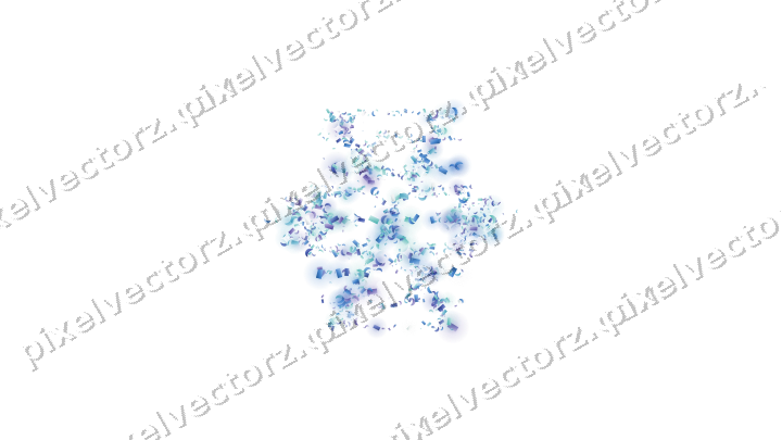 Seamless glitter snowflake in blue on a transparent background