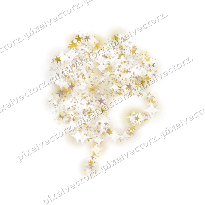 Seamless glitter four leaf clover of stars on a transparent background
