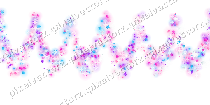 Seamless glitter garland in magenta on a transparent background